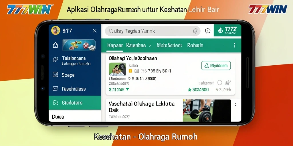 Tampilan antarmuka aplikasi 777WIN untuk latihan olahraga di rumah.