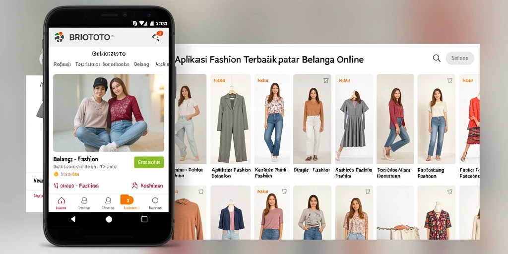 Tampilan antarmuka aplikasi Fashion BRIOTOTO yang menarik dan mudah digunakan.
