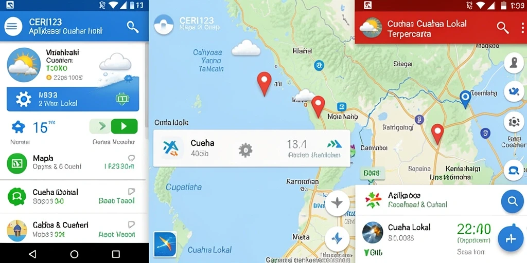 Antarmuka aplikasi CERI123 menampilkan informasi cuaca lokal yang jelas dan interaktif.