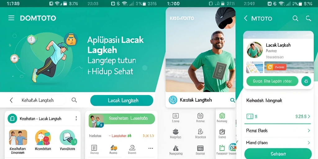 Antarmuka DOMTOTO menampilkan statistik Lacak Langkah yang menarik.