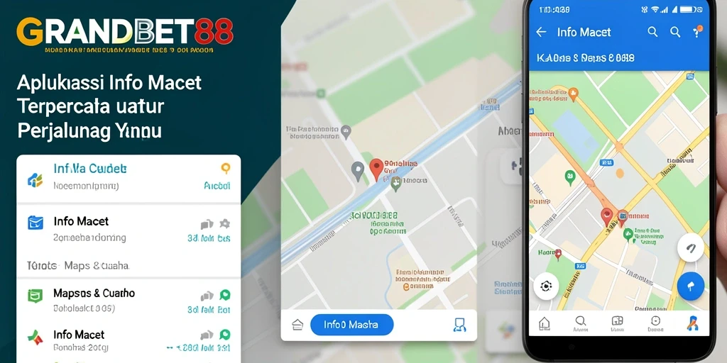 Antarmuka GRANDBET88 menampilkan peta dengan informasi lalu lintas terkini