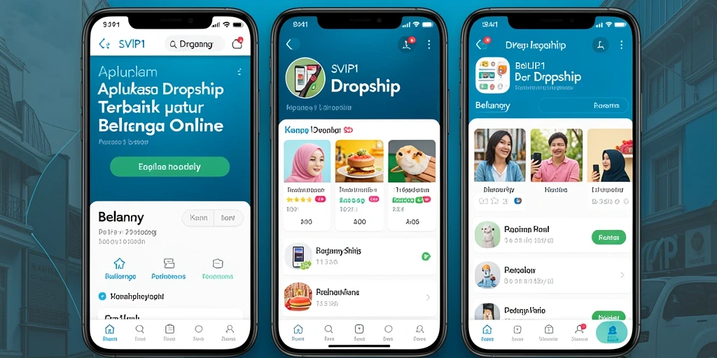 Antarmuka pengguna SVIP1 yang intuitif untuk belanja Dropship.
