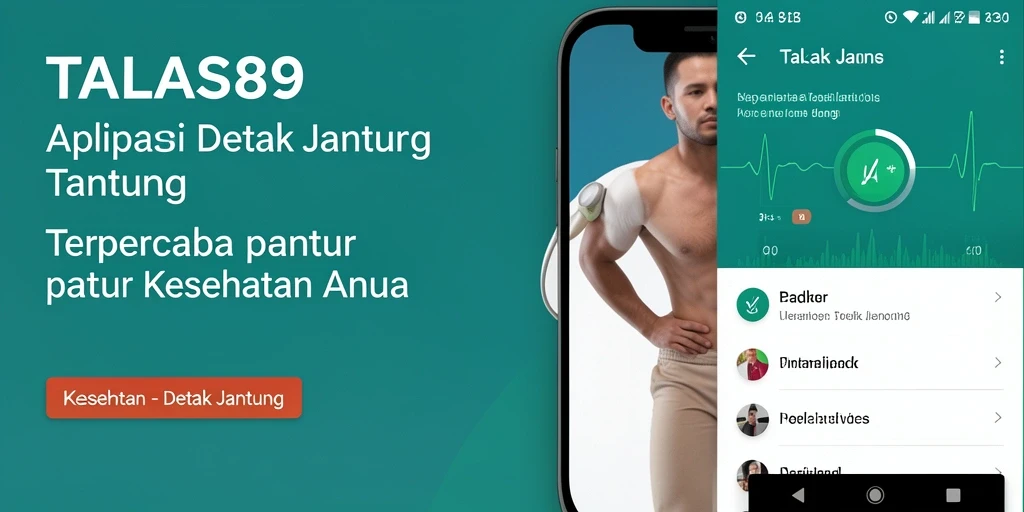 Tampilan antarmuka aplikasi TALAS89 dengan fitur detak jantung yang canggih.