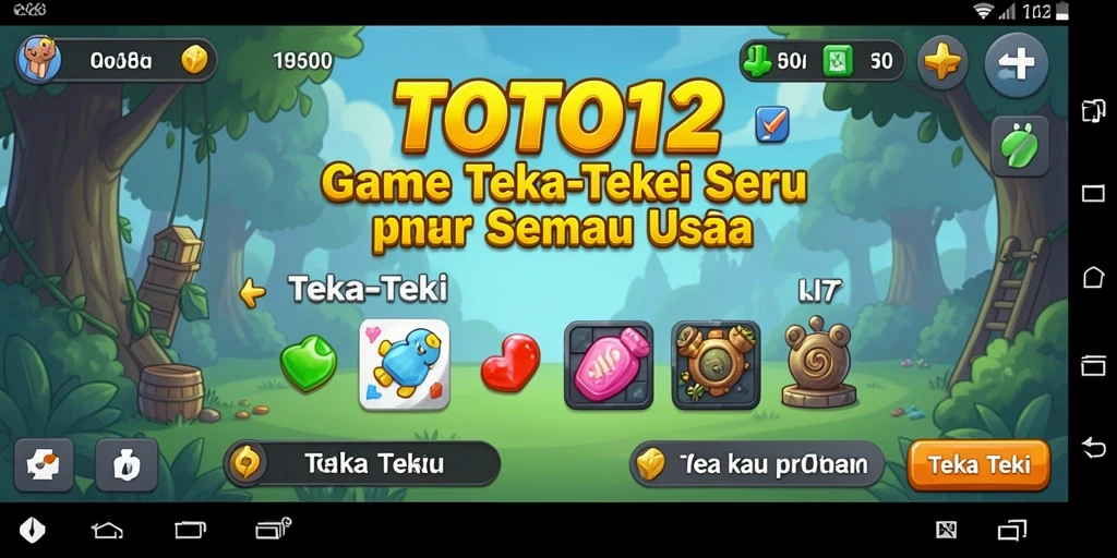 Tampilan menarik dari antarmuka TOTO12 saat memainkan teka-teki.