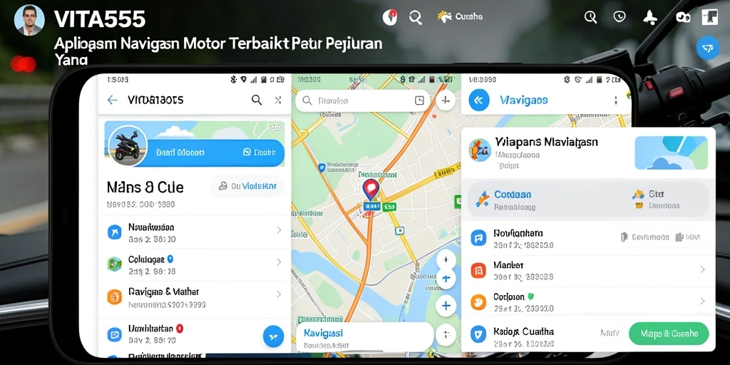 Tampilan antarmuka VITA555 dengan fitur navigasi motor yang mudah digunakan.