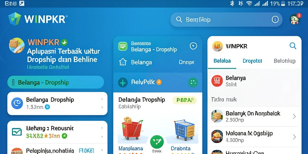Tampilan antarmuka aplikasi WINPKR untuk Dropship yang ramah pengguna.