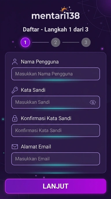 Pendaftaran Akun Baru di mentari138 Secara Mudah